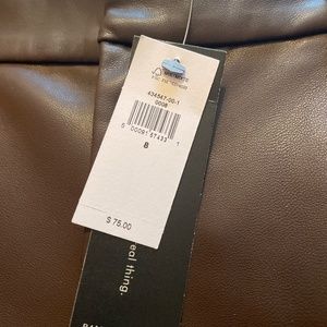 Chocolate faux leather shorts